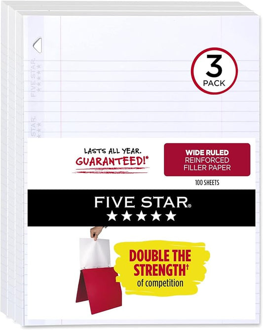 Five Star Loose Leaf Paper 3 Pack