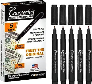 Counterfeit Money Detector Pen 5 pack